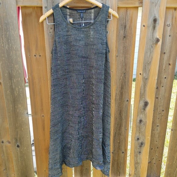 Eileen Fisher Jewel Neck 100% Silk Slip Dress Mesh Cotton Size Small BNWT - Picture 5 of 13